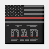 Papa Thin Red Line Firefighter Pap Gifts Magneet (Voorkant)