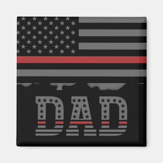 Papa Thin Red Line Firefighter Pap Gifts Magneet (Voorkant)