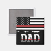 Papa Thin Red Line Firefighter Pap Gifts Magneet (Voorkant / Achterkant)