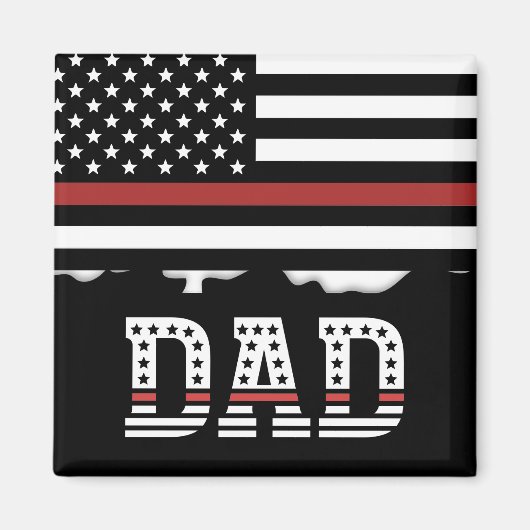 Papa Thin Red Line Firefighter Pap Gifts Magneet (Voorkant)