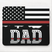 Papa Thin Red Line Firefighter Pap Gifts Muismat (Voorkant)