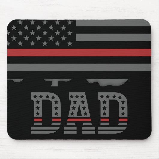 Papa Thin Red Line Firefighter Pap Gifts Muismat (Voorkant)