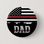 Papa Thin Red Line Firefighter Pap Gifts Ronde Button 5,7 Cm (Voorkant)