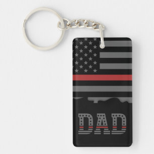 Papa Thin Red Line Firefighter Pap Gifts Sleutelhanger