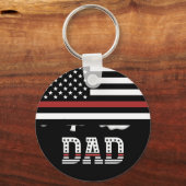 Papa Thin Red Line Firefighter Pap Gifts Sleutelhanger (Achterkant)
