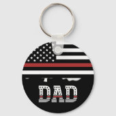 Papa Thin Red Line Firefighter Pap Gifts Sleutelhanger (Achterkant)