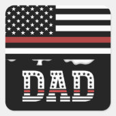 Papa Thin Red Line Firefighter Pap Gifts Vierkante Sticker (Voorkant)
