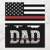 Papa Thin Red Line Firefighter Pap Gifts Wijn Etiket (Enkel label)