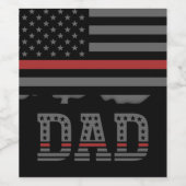 Papa Thin Red Line Firefighter Pap Gifts Wijn Etiket (Enkel label)