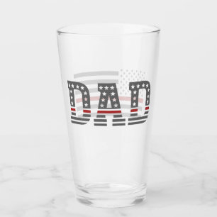 Papa Thin Red Line Firefighter Vader Amerika Vlag Glas