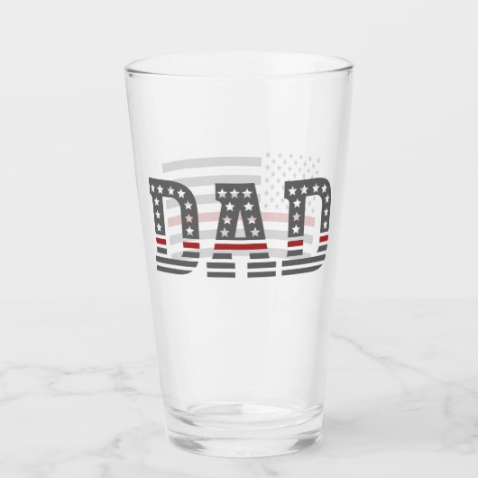 Papa Thin Red Line Firefighter Vader Amerika Vlag Glas (Voorkant)