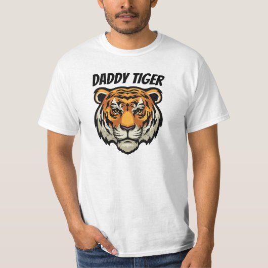 Papa Tiger Gepersonaliseerd T-Shirt (Voorkant)