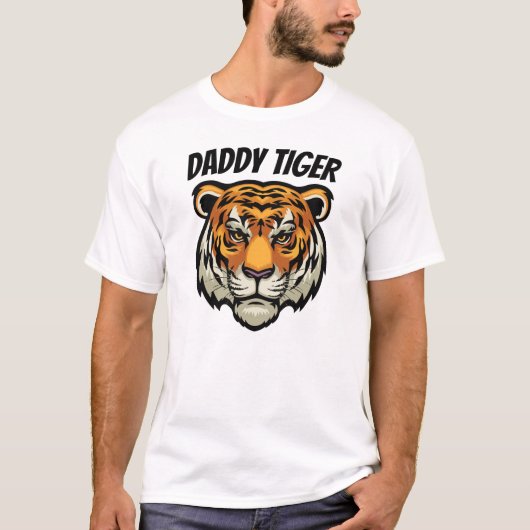 Papa Tijger Aangepast T-Shirt (Voorkant)