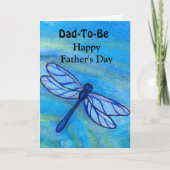 Papa-to-be Happy Vaderdag Blue Dragonfly Kaart (Voorkant)