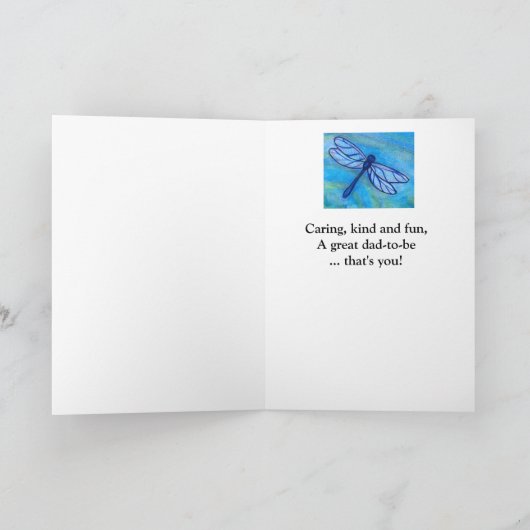 Papa-to-be Happy Vaderdag Blue Dragonfly Kaart (Binnen)