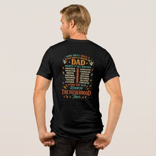 Papa Tour T-Shirt – Rocking Vaderschap (Achterkant volledig)