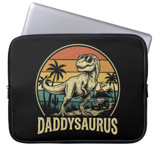 Papa Trex Dinosaur Papa-saurus Retro Vaderdag  Laptop Sleeve