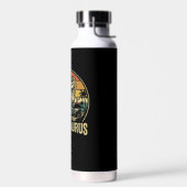 Papa Trex Dinosaur Papa-saurus Retro Vaderdag Waterfles (Links)