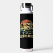 Papa Trex Dinosaur Papa-saurus Retro Vaderdag Waterfles (Voorkant)