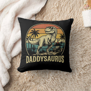 Papa Trex Dinosaur PapaSaurus Retro Vaderdag  Kussen