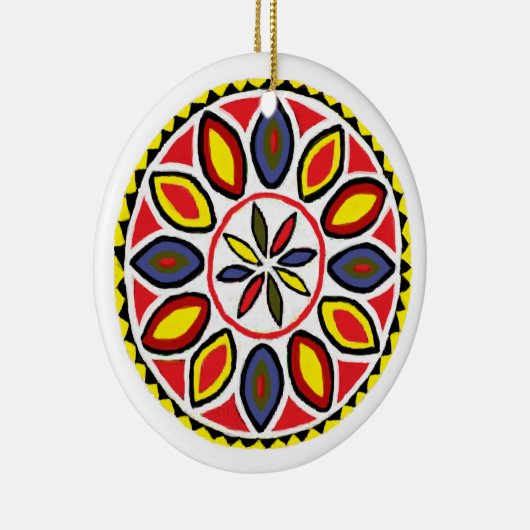 Papa & Triple Star Hex Keramisch Ornament (Rechts)