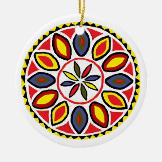 Papa & Triple Star Hex Keramisch Ornament (Voorkant)