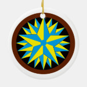Papa & Triple Star Hex Keramisch Ornament (Achterkant)