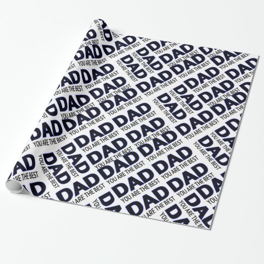 Papa Tyografie PrintGlossy Wrapping Paper, 30 x 6' Cadeaupapier (Uitgerold)