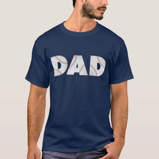 Papa Typografie Baseball Simple Funny Schattige T-shirt (Voorkant)