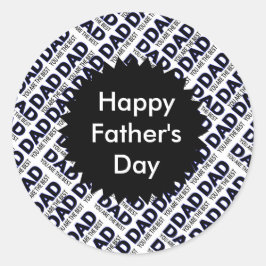 Papa Typografie Classic Round Sticker, Matte Ronde Sticker