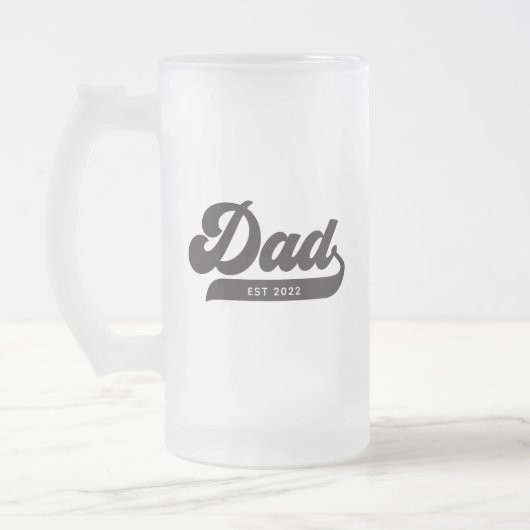 Papa Typografie Retro Style Vaderdag Matglas Bierpul (Links)