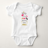 Papa Typografie Roze Girly Baby Glam Romper (Voorkant)