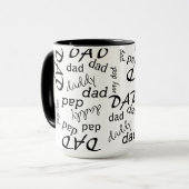 Papa Typografie Woord Patroon Mok (Voorkant links)