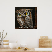 Papa Uil, vogelwijze veren Poster (Keuken)