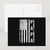 Papa USA Vlag Vader Papa vaderdag familie  Briefkaart (Voorkant / Achterkant)