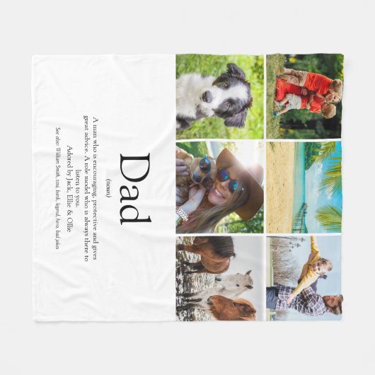 Papa Vader Collage Fun Definitie 6 foto's Fleece Deken (Voorkant (Horizontaal))