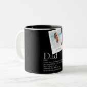 Papa Vader Daddy Definitie Foto Zwart Tweekleurige Koffiemok (Voorkant links)