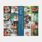 Papa Vader Definitie 16 Foto Collage Blauw Fleece Deken (Voorkant (Horizontaal))
