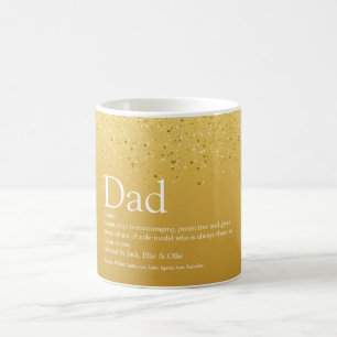 Papa, vader definitie goud glitter koffiemok