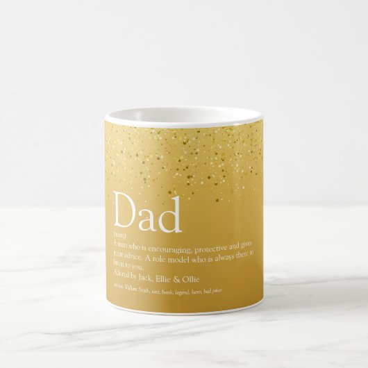 Papa, vader definitie goud glitter koffiemok (Center)