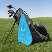 Papa, vader definitie modern hemelsblauw golfhanddoek (Groen)