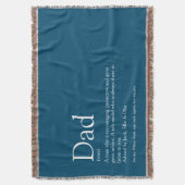 Papa, vader definitie modern leuk blauw deken (Voorkant Verticaal)