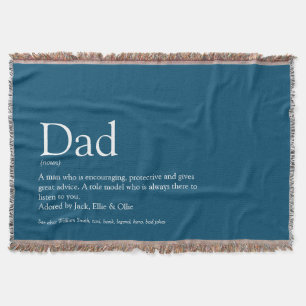 Papa, vader definitie modern leuk blauw deken