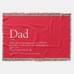 Papa, vader definitie modern leuk rood deken