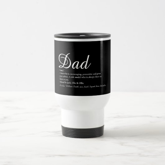 Papa, vader definitie modern script leuk reisbeker (Center)
