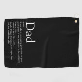 Papa, vader definitie zwart en wit golfhanddoek (Horizontaal)
