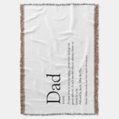 Papa, vader definitie zwart-wit deken (Voorkant Verticaal)