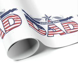 Papa, Vader, een Natuurlijke Geboren Papa Cadeaupapier