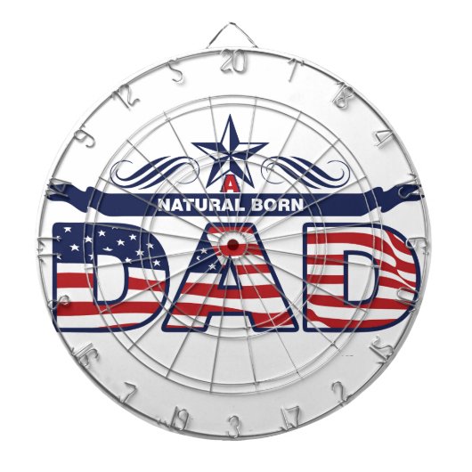Papa, Vader, een Natuurlijke Geboren Papa Dartbord (Voorkant)