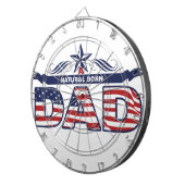 Papa, Vader, een Natuurlijke Geboren Papa Dartbord (Voorkant Rechts)